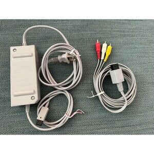 Nintendo Wii Power Supply OEM AC Adapter Cord Brick RVL-002 And OEM AV Cable